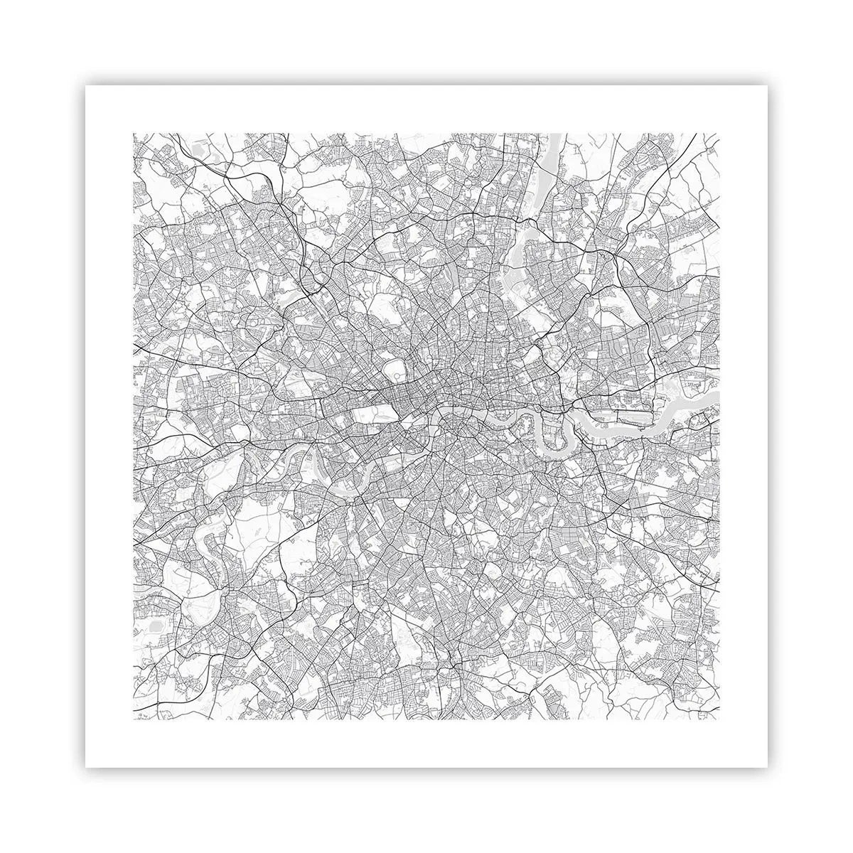 Poster - Karte des Labyrinths von London - 50x50 cm