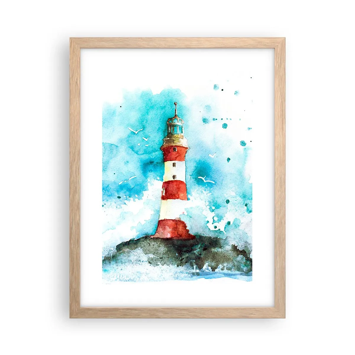 Poster in einem Rahmen aus heller Eiche - Einheit der Elemente - 30x40 cm