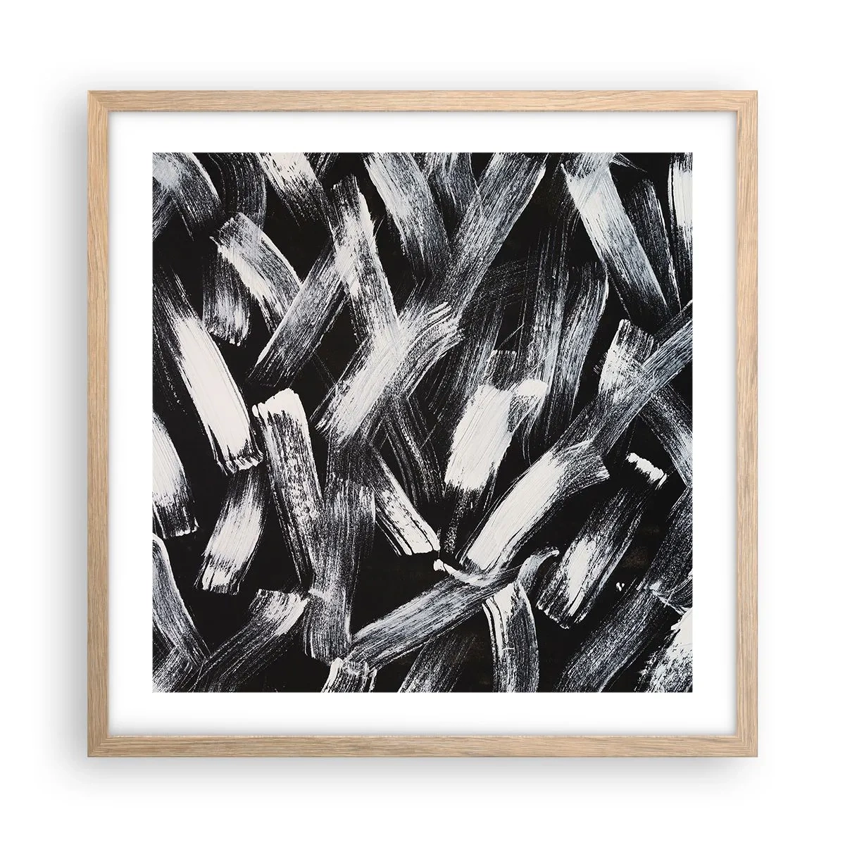 Poster in einem Rahmen aus heller Eiche - Abstraktion im industriellen Geist - 50x50 cm