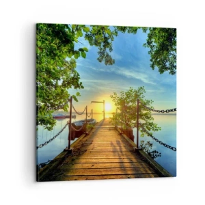 Bild auf Leinwand - Leinwandbild - Westen auf dem Wasser - 60x60 cm