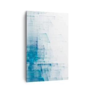 Bild auf Leinwand - Leinwandbild - Abstrakte geometrische Formen in Blautönen - 80x120cm - Wie der Raum wgeschaffen urde - Moderne Wanddekoration für Wohnzimmer und Schlafzimmer ARTTOR