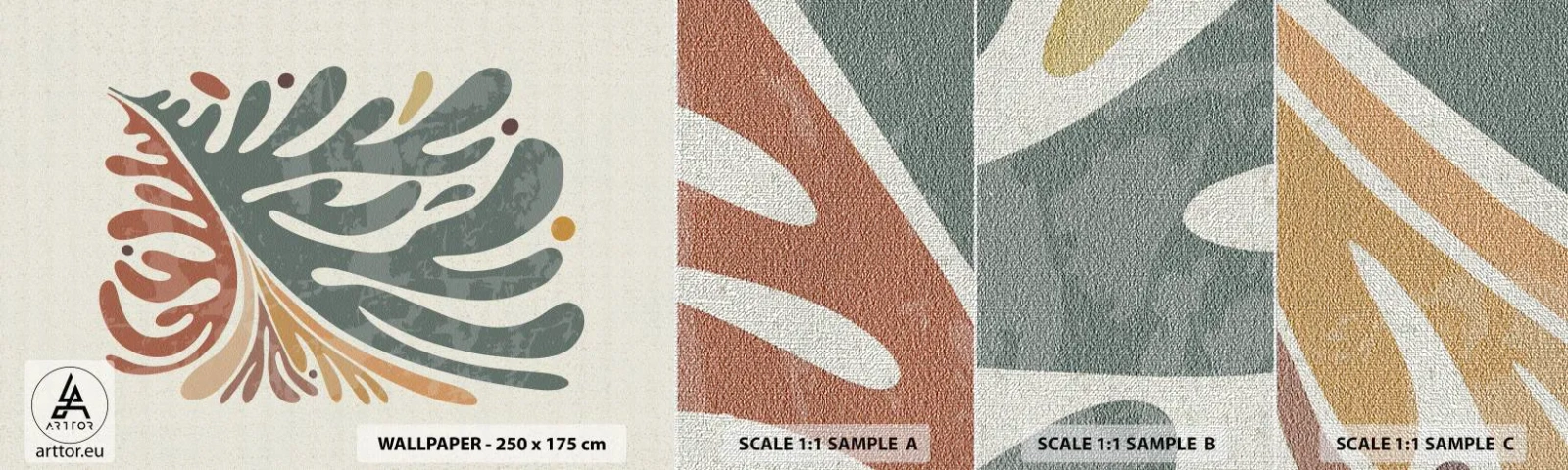 Fototapeten Muster Premium Canvas - Mehrfarbiges Blatt - Boho, Minimalismus, Stück - 100x30 cm