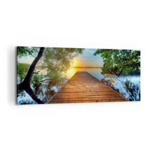 Bild auf Leinwand - Leinwandbild - Nimm dir Zeit, setz dich hin - 100x40 cm