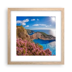 Poster in einem Rahmen aus heller Eiche - Mein toller Griechenlandurlaub - 30x30 cm