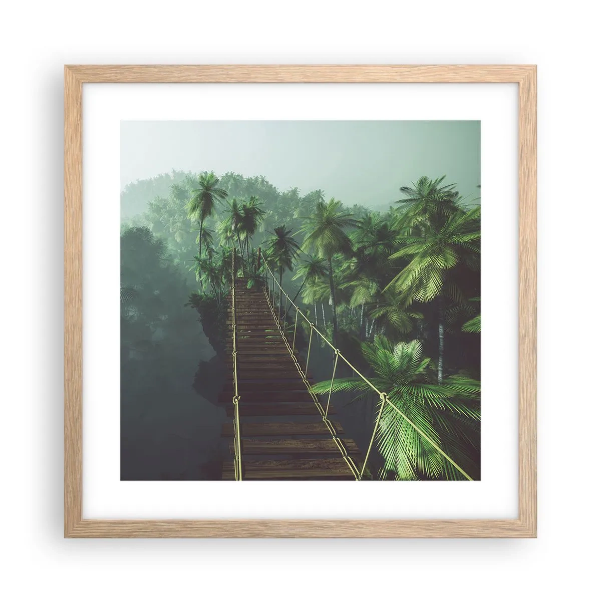Poster in einem Rahmen aus heller Eiche - Über der Brandung des Grüns - 40x40 cm