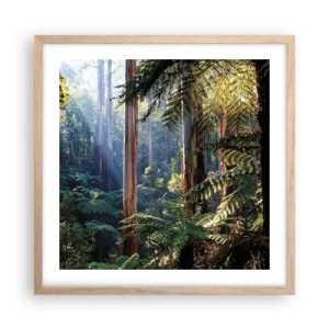 Poster in einem Rahmen aus heller Eiche - Ein Waldmärchen - 50x50 cm