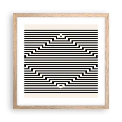 Poster in einem Rahmen aus heller Eiche - Geometrische Illusion - 40x40 cm