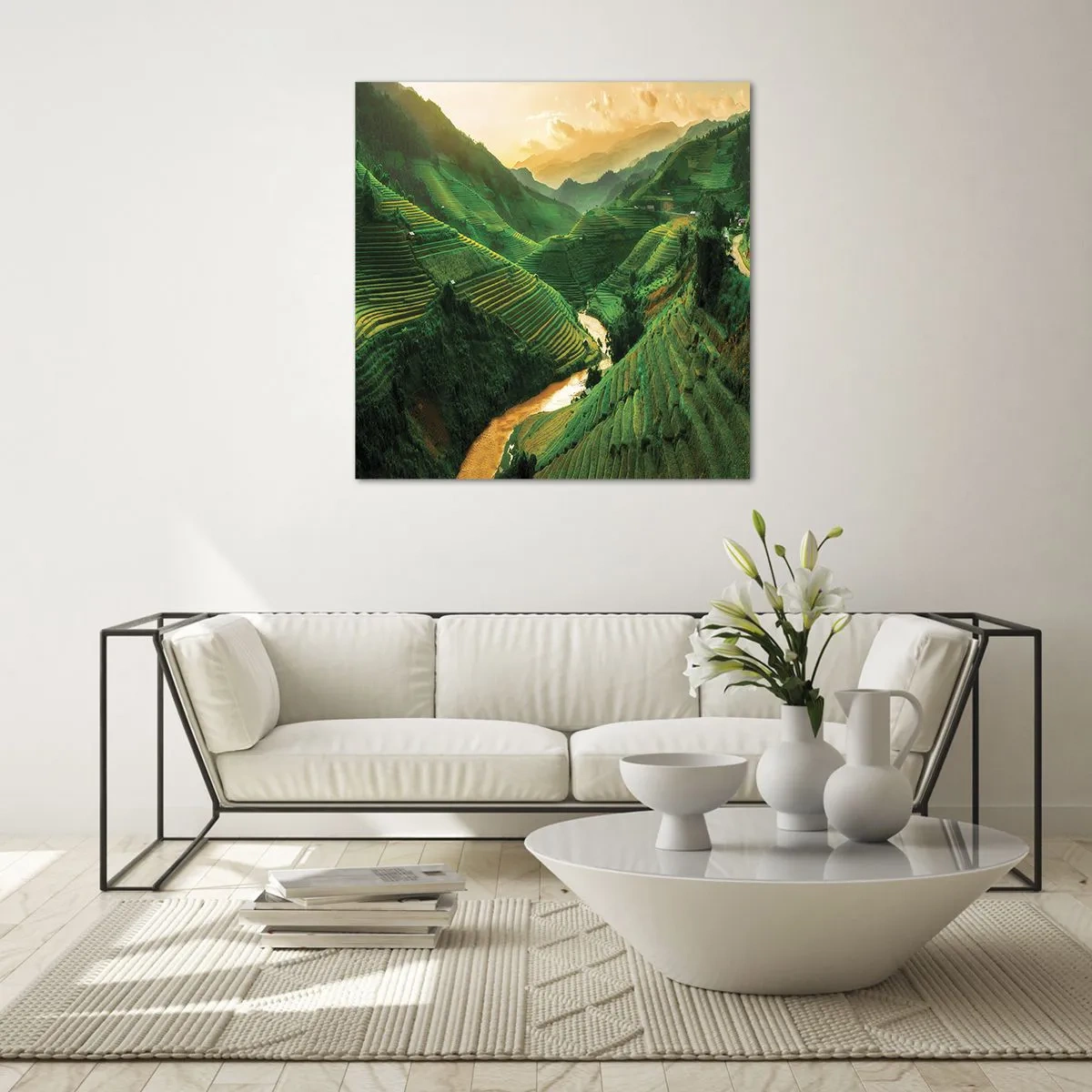 Glasbild - Bild auf glas - Vietnamesisches Tal - 60x60 cm