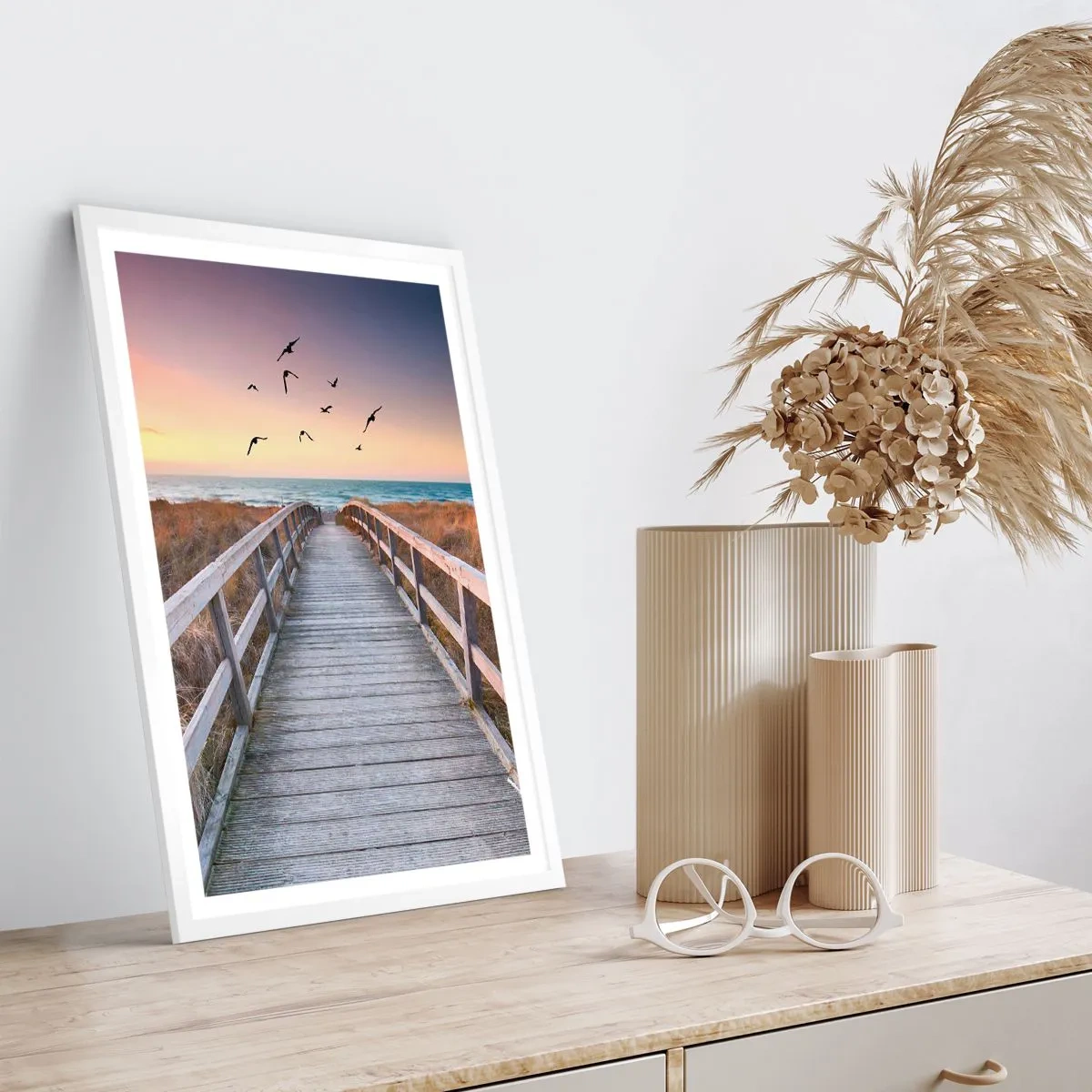 Poster in einem weißen Rahmen - Der Raum für Auffliegen - 40x50 cm