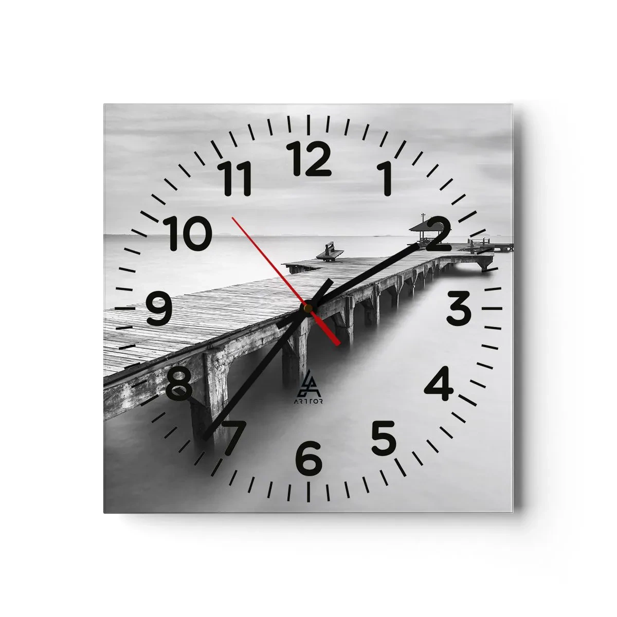 Wanduhr - Glasuhr - In die Ferne - 40x40 cm