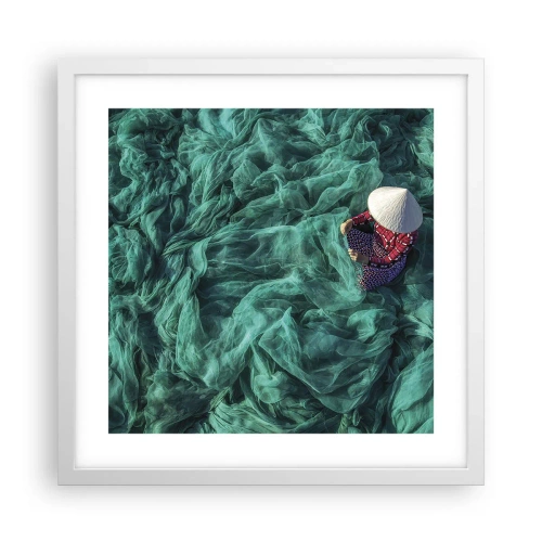 Poster in einem weißen Rahmen - In einem Meer aus Netzen - 40x40 cm