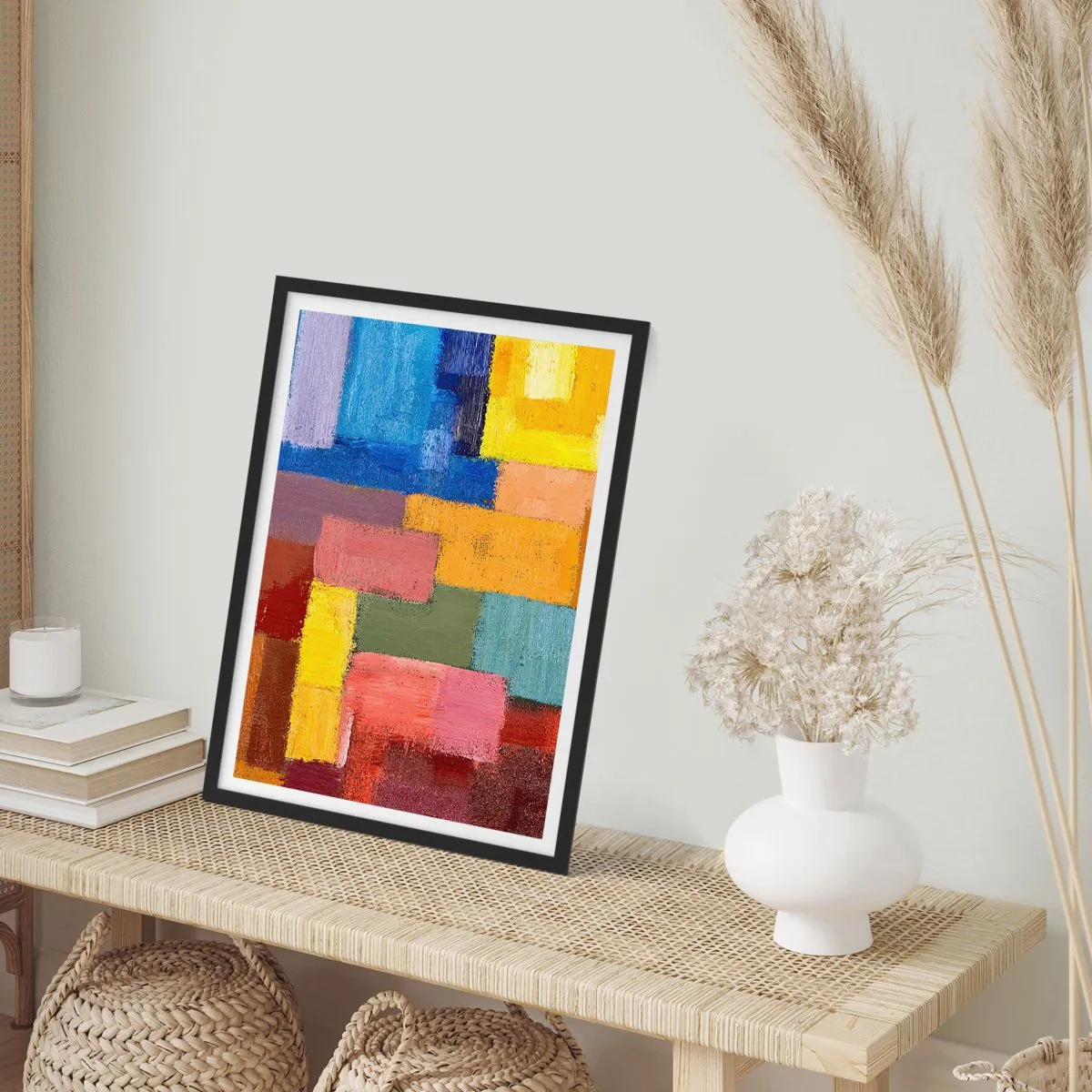 Poster in einem schwarzem Rahmen - Jeder ist anders, alle bunt - 61x91 cm