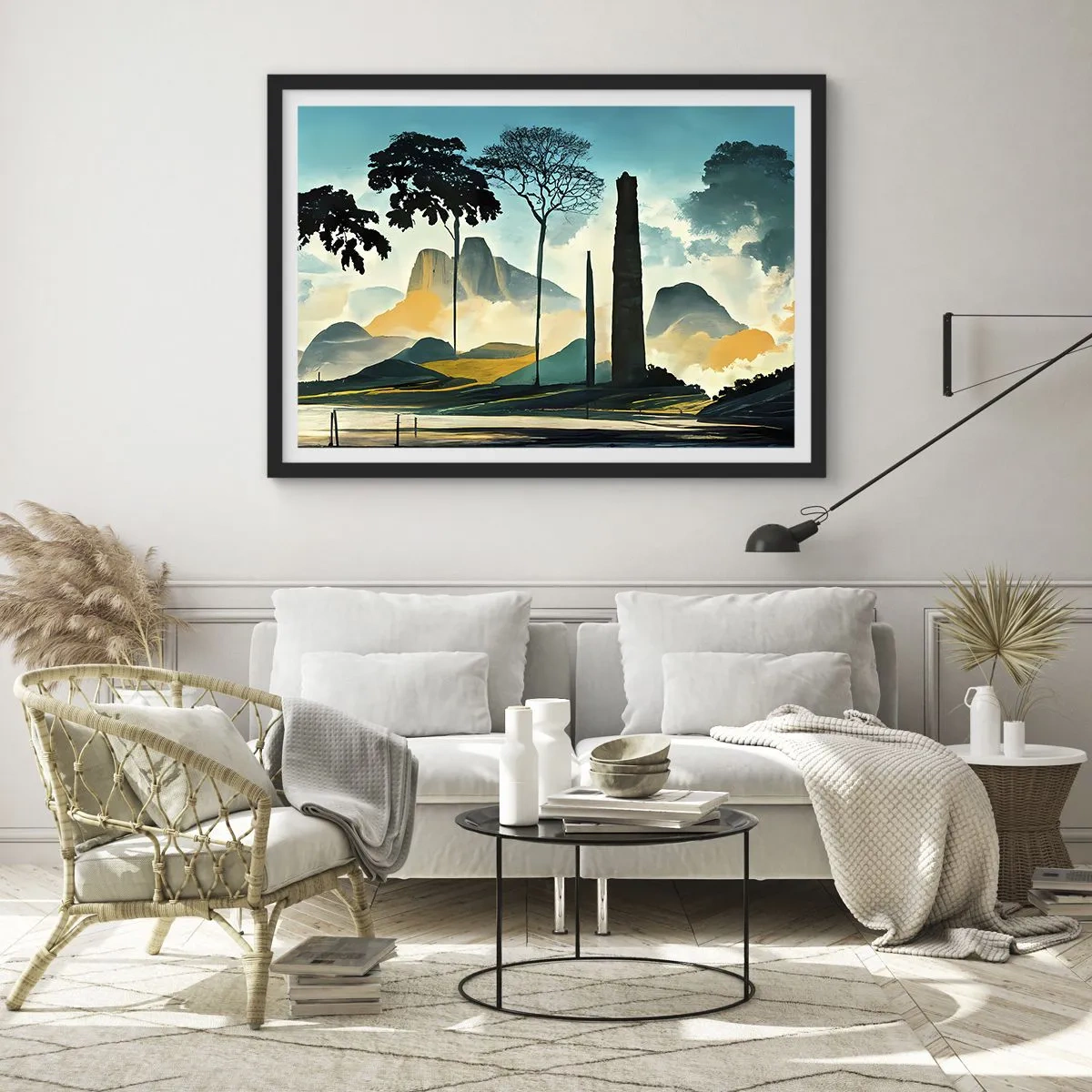 Poster in einem schwarzem Rahmen - Immer höher und höher - 40x30 cm