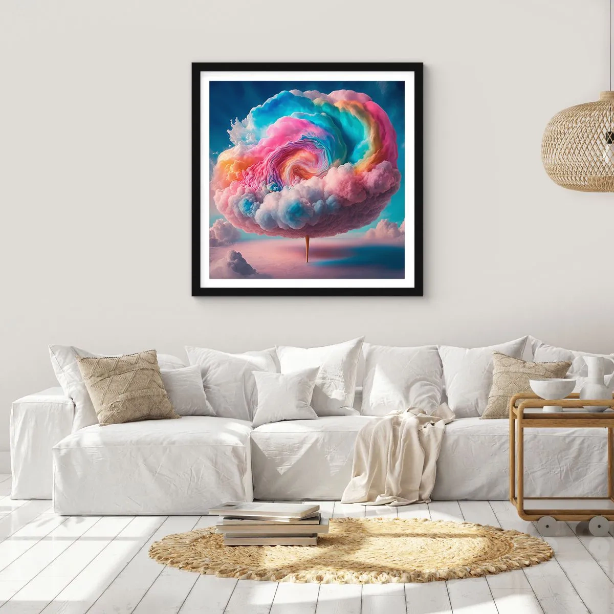 Poster in einem schwarzem Rahmen - Traum von einem Vergnügungspark - 50x50 cm