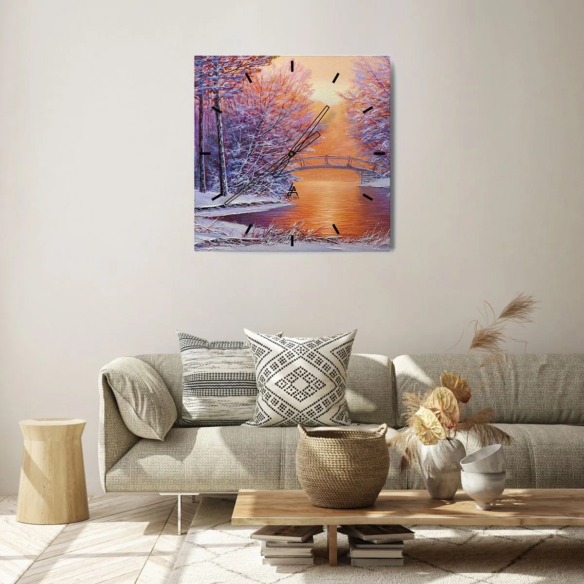 Wanduhr - Glasuhr - Treffen wir uns hier - 40x40 cm