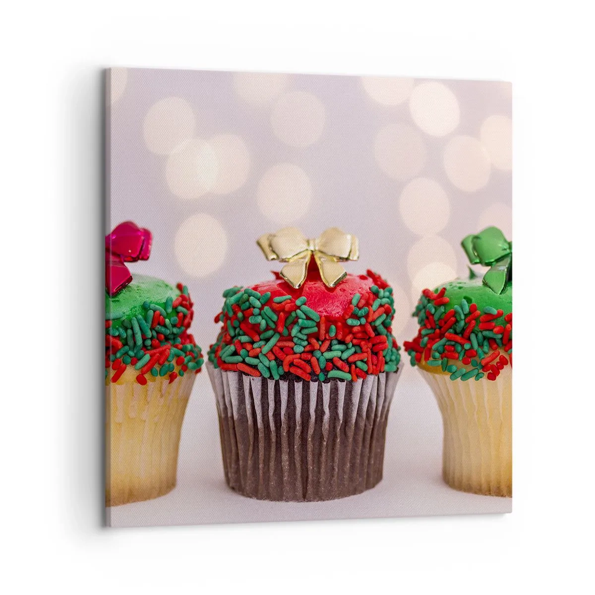 Bild auf Leinwand - Leinwandbild - Süßigkeiten bis zu der Schleife - 50x50 cm
