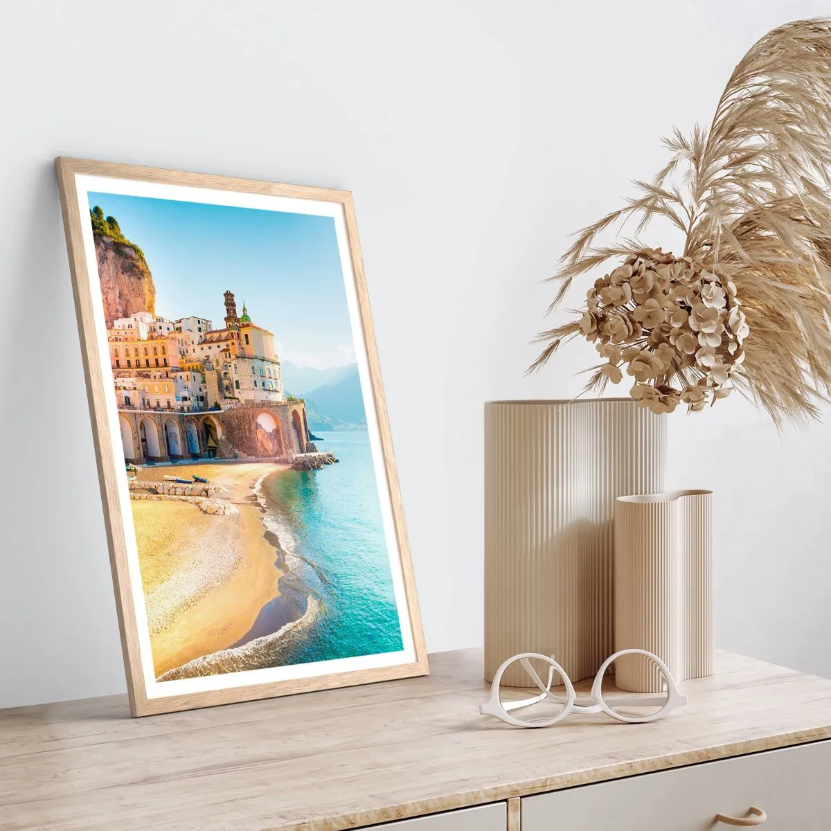 Poster in einem Rahmen aus heller Eiche - Die Stadt ist unglaublich - 70x100 cm