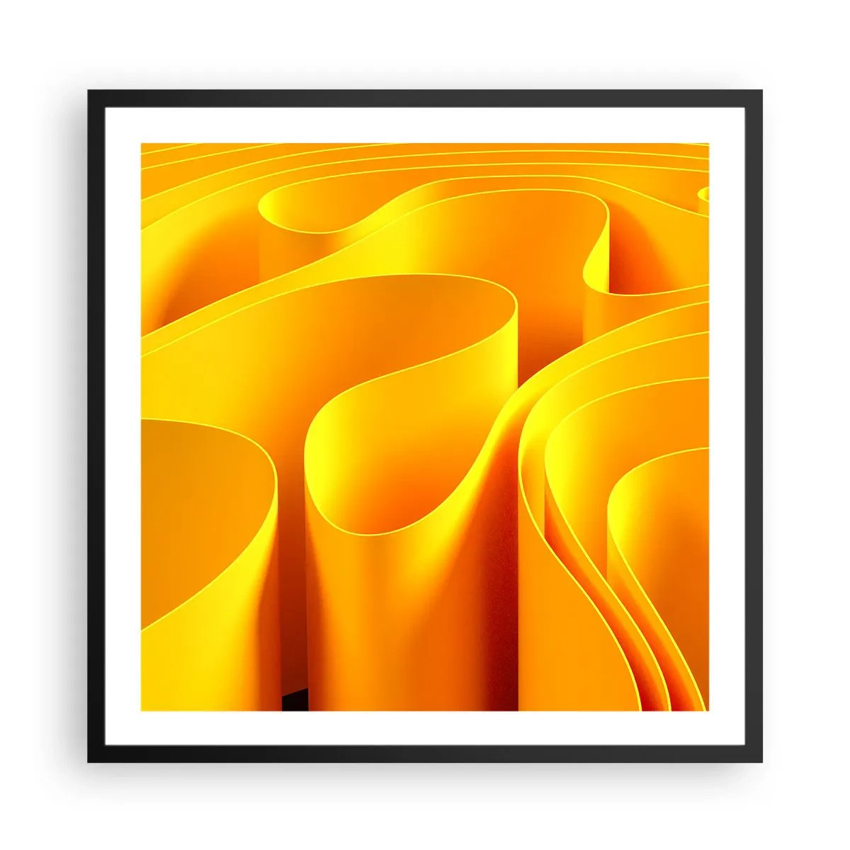 Poster in einem schwarzem Rahmen - Wie Sonnenwellen - 60x60 cm