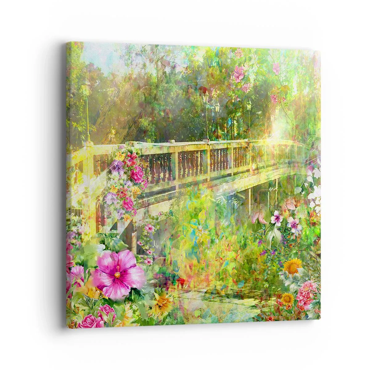 Bild auf Leinwand - Leinwandbild - Eine Brücke aus Frühlingsseufzern - 40x40 cm
