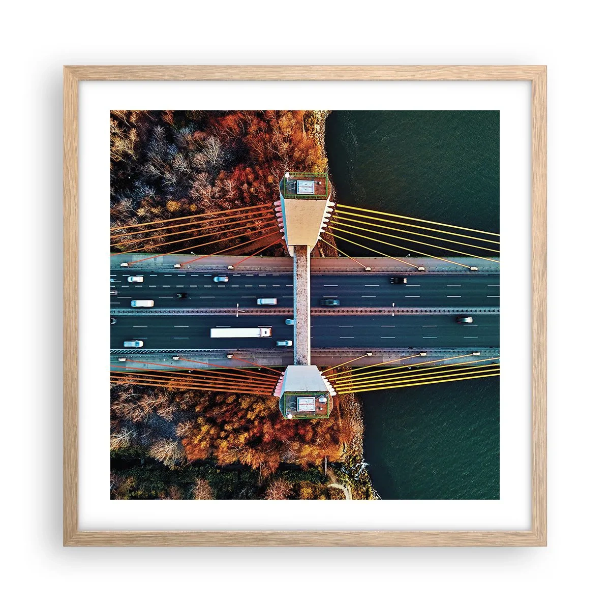 Poster in einem Rahmen aus heller Eiche - Jenseits der Gewässer, jenseits der Wälder - 50x50 cm