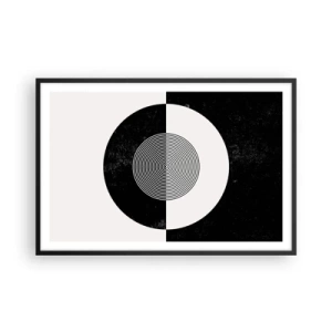 Poster in einem schwarzem Rahmen - Harmonie in Schwarz und Weiß - 91x61 cm