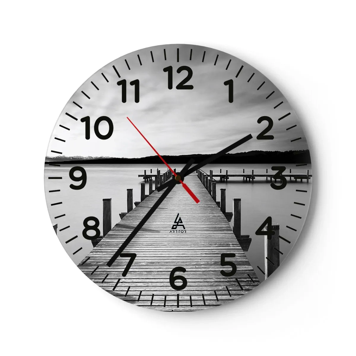 Wanduhr - Glasuhr - An der Wasserstelle - Ruhe - 30x30 cm