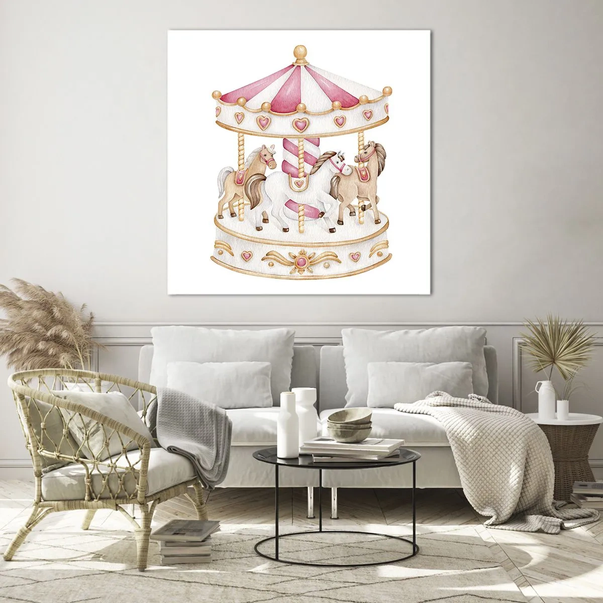 Glasbild - Bild auf glas - Süße Welt der Kindheit - 40x40 cm