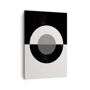 Bild auf Leinwand - Leinwandbild - Grafisches Muster in kontrastierendem Schwarz und Weiß - 70x100cm - Harmonie in Schwarz und Weiß - Moderne Wanddekoration für Wohnzimmer und Schlafzimmer ARTTOR