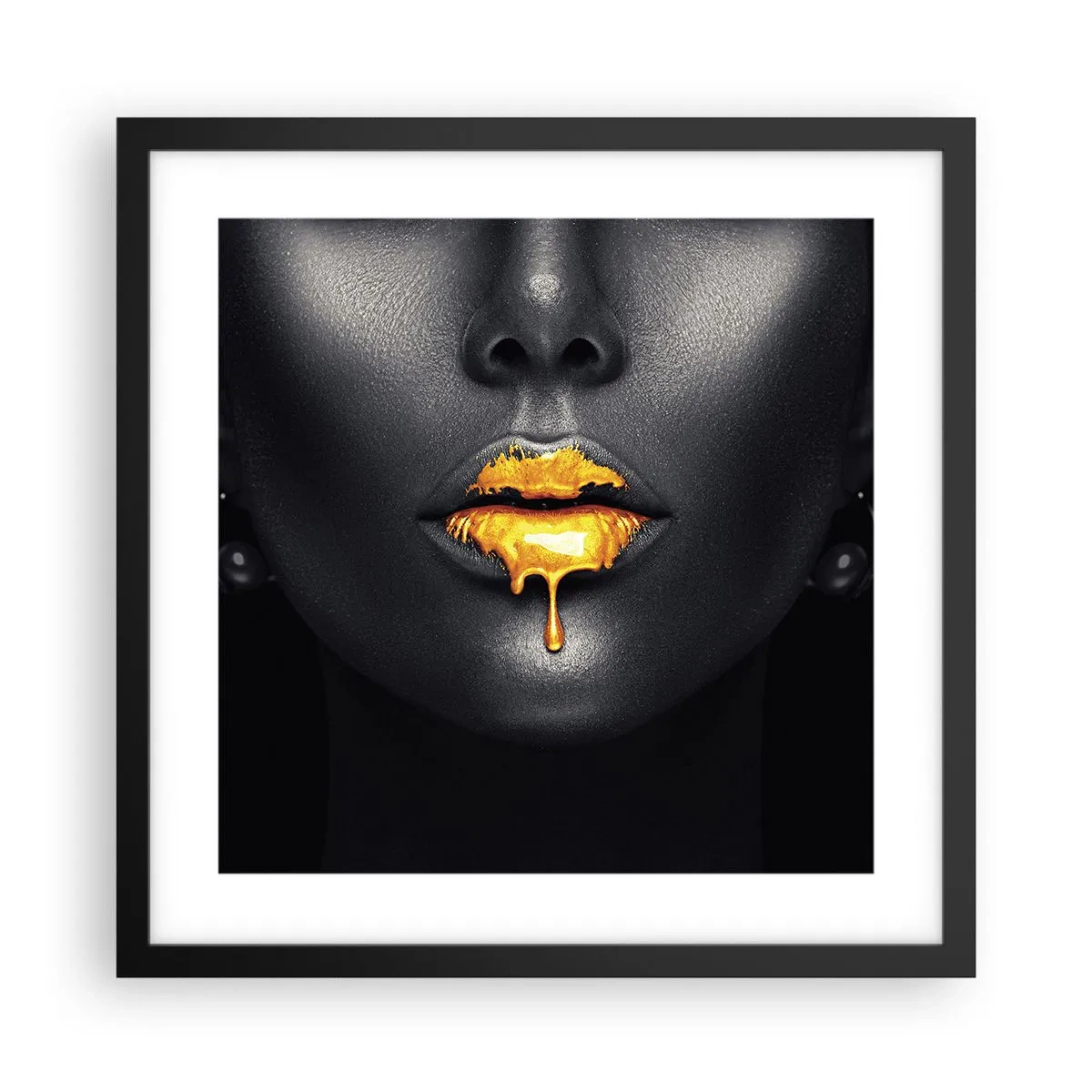 Poster in einem schwarzem Rahmen - Goldmaul - 40x40 cm