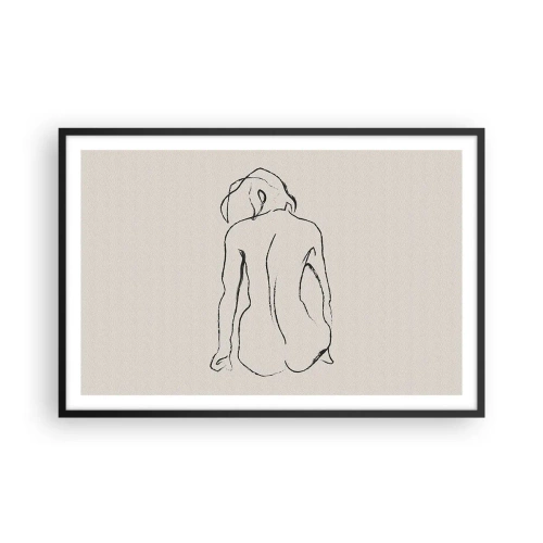 Poster in einem schwarzem Rahmen - Mädchenakt - 91x61 cm