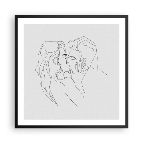 Poster in einem schwarzem Rahmen - Dieselbe Linie - 60x60 cm