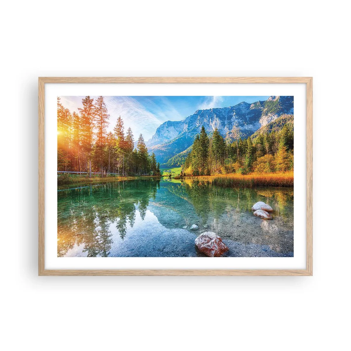 Poster in einem Rahmen aus heller Eiche - Die Sanftheit des Herbstes - 70x50 cm