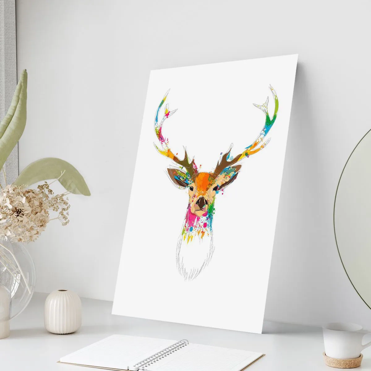 Poster - Ein mildes Reh in Farbe getaucht - 30x40 cm