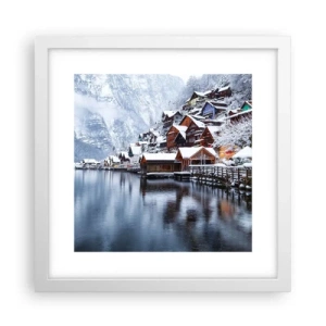 Poster in einem weißen Rahmen - In winterlicher Dekoration - 30x30 cm