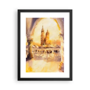 Poster in einem schwarzem Rahmen - Östlich über dem Krakauer Marktplatz - 30x40 cm