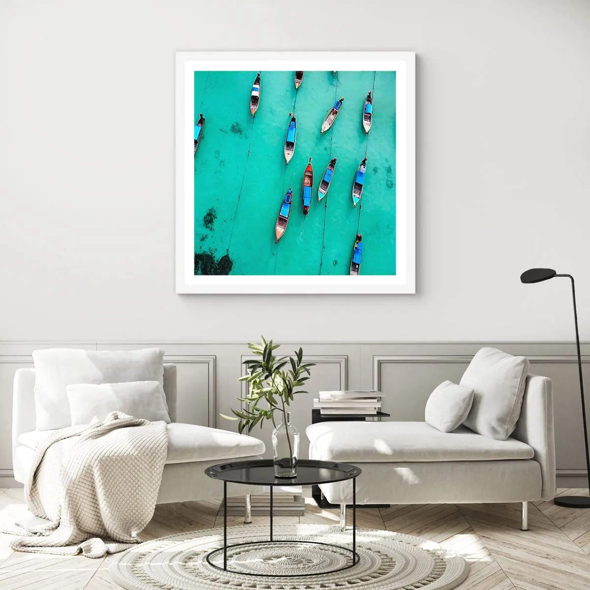 Poster in einem weißen Rahmen - In freudiger Erwartung - 50x50 cm