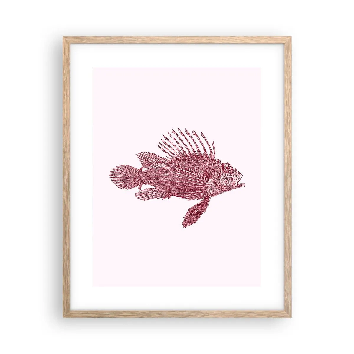 Poster in einem Rahmen aus heller Eiche - Bewohner exotischer Gewässer - 40x50 cm
