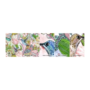 Fototapeten Muster Selbstklebend Deluxe Sticker - Verstrickt in Weinreben - Blumen, Vogel, Schmetterling - 100x30 cm