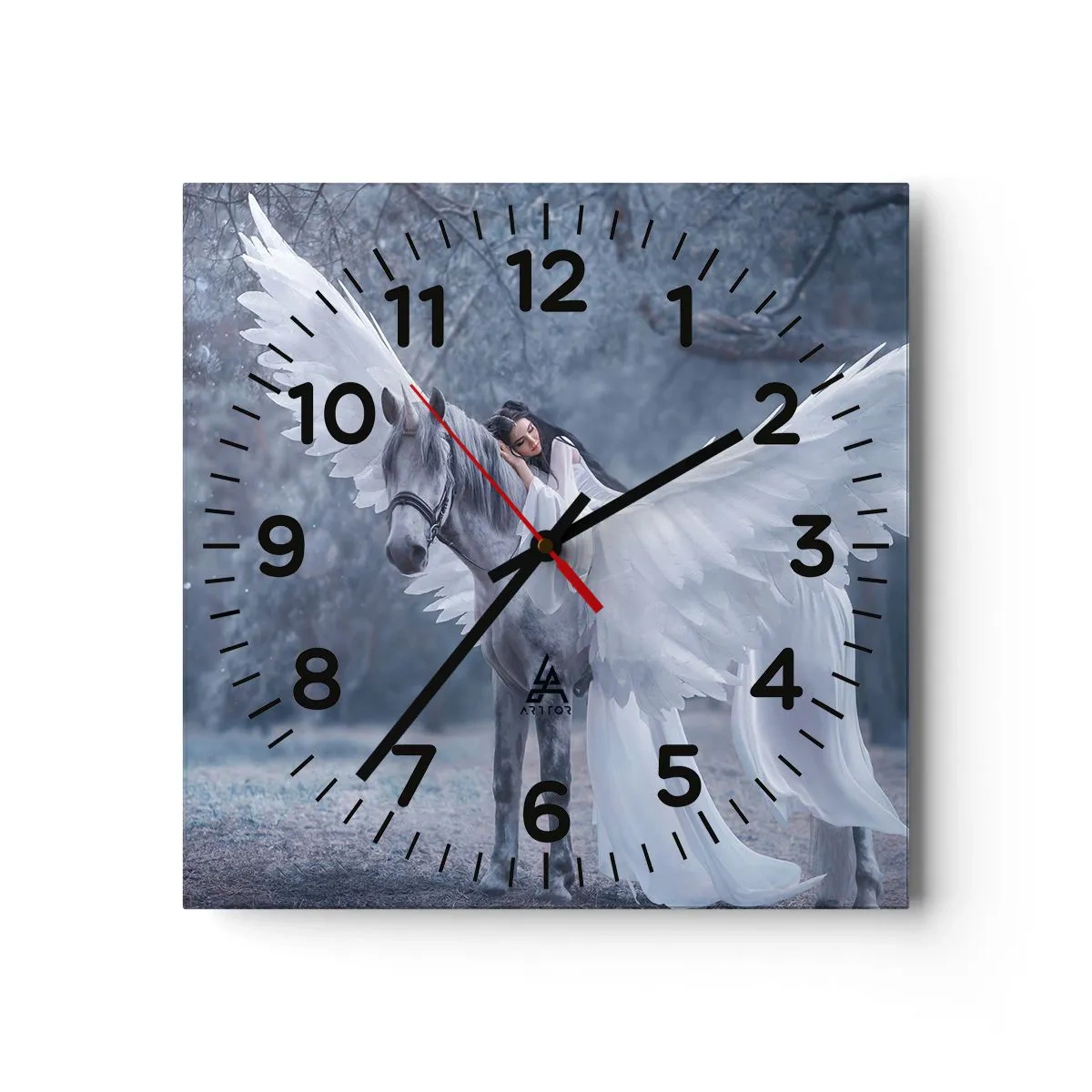 Wanduhr - Glasuhr - Ein inspirierter Moment - 30x30 cm