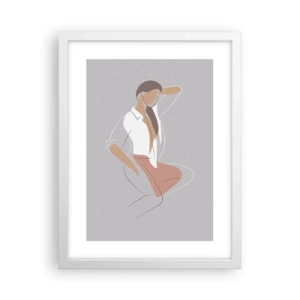 Poster in einem weißen Rahmen - Umriss der Anmut - 30x40 cm