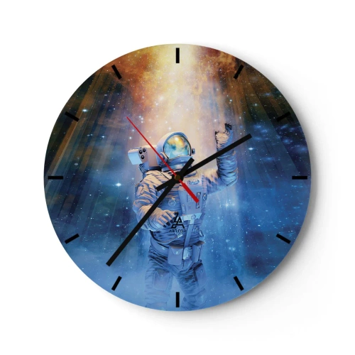Wanduhr - Glasuhr - Endlich am Ende - 40x40 cm