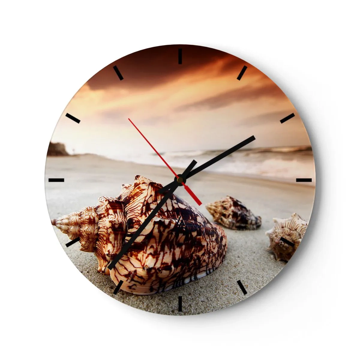 Wanduhr - Glasuhr - Ausgestoßene von Wellen - 40x40 cm