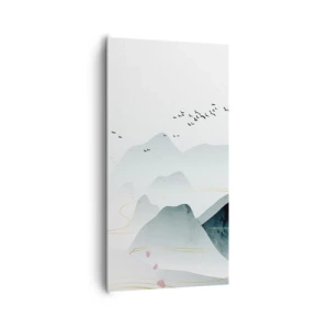 Bild auf Leinwand - Leinwandbild - Über die Gipfel - 65x120 cm