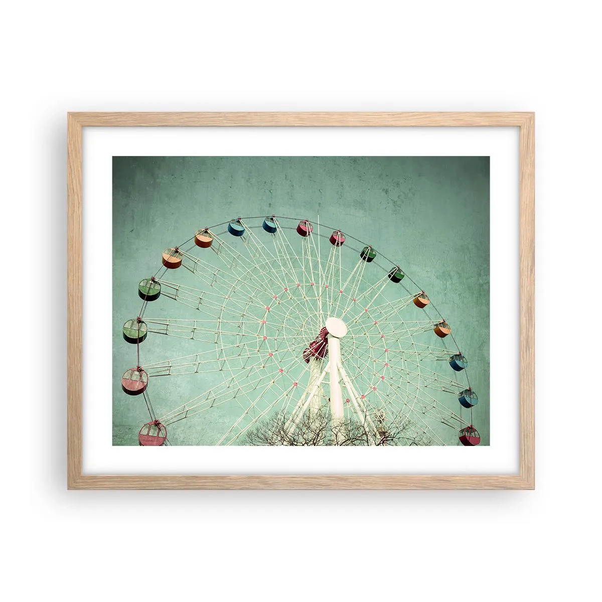 Poster in einem Rahmen aus heller Eiche - Wir laden zum Spiel ein - 50x40 cm