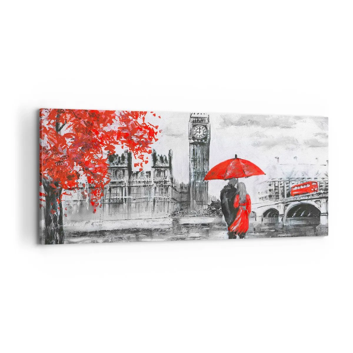 Bild auf Leinwand - Leinwandbild - Verliebt in London - 100x40 cm