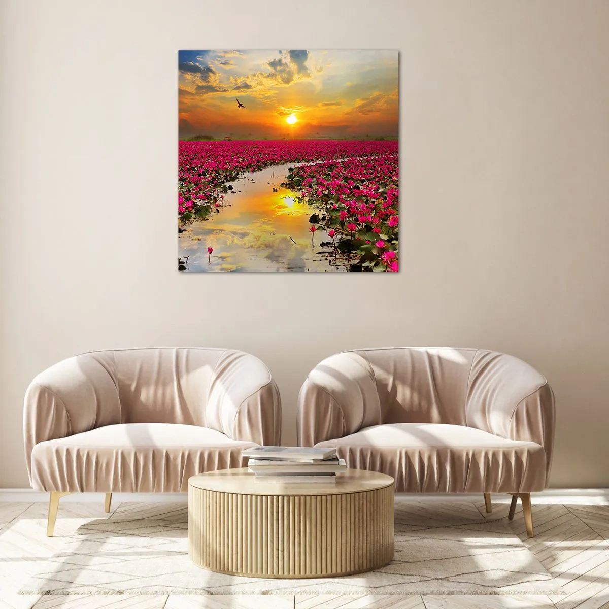 Glasbild - Bild auf glas - Das geheime Leben des Sees - 70x70 cm