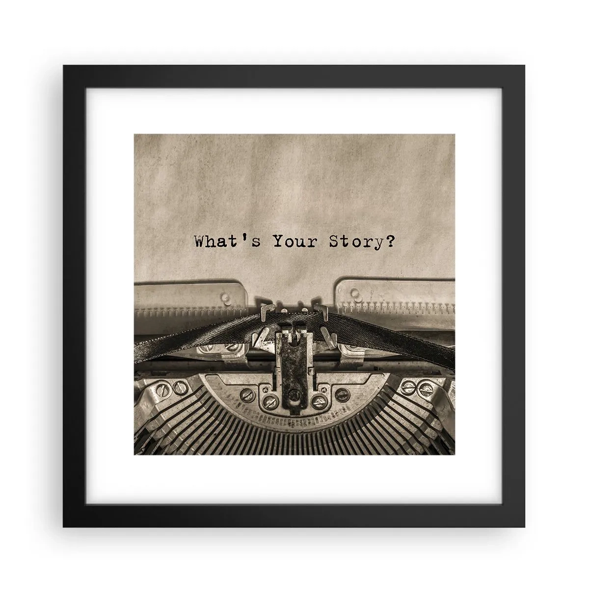 Poster in einem schwarzem Rahmen - Erzähl es mir - 30x30 cm