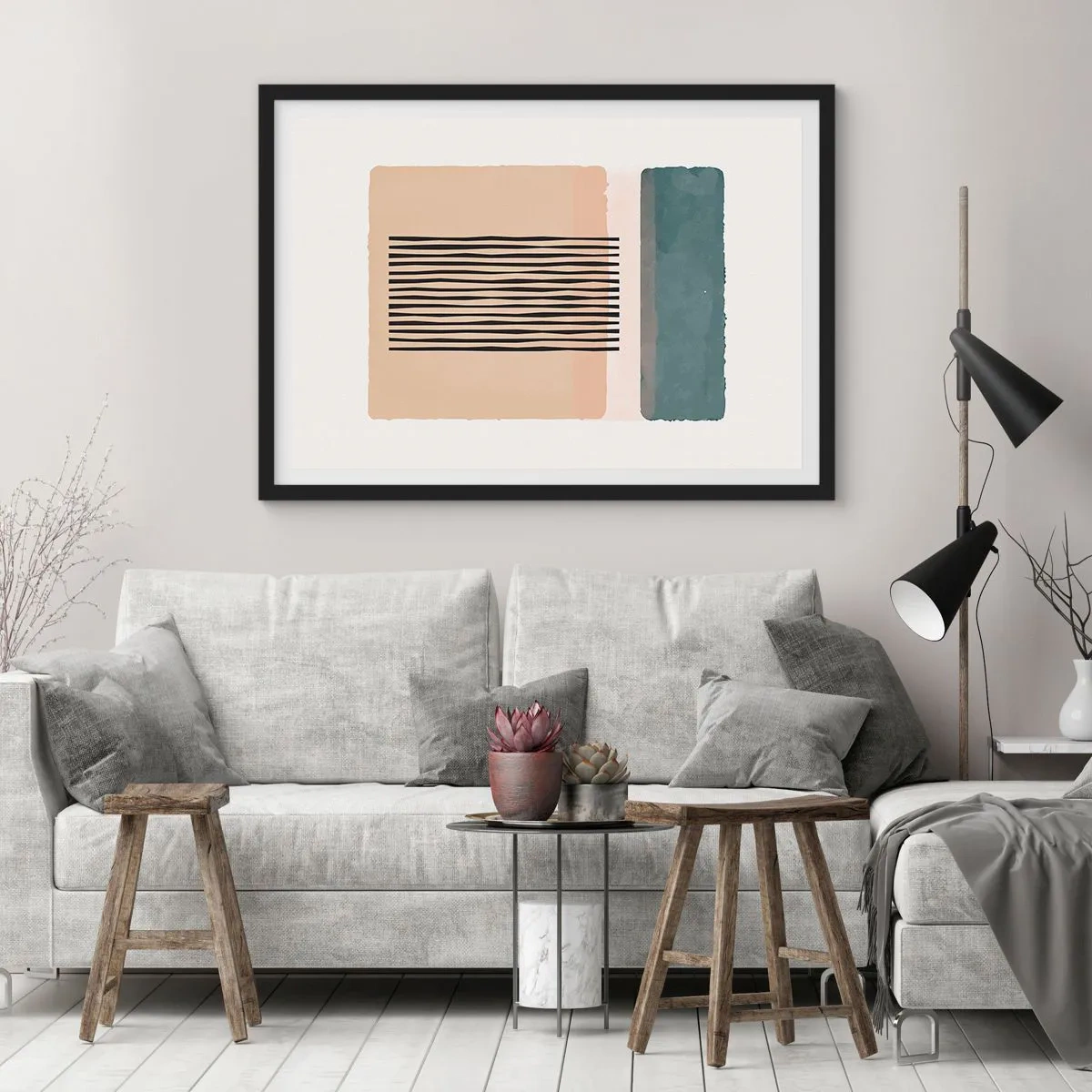 Poster in einem schwarzem Rahmen - Alles ist in Ordnung - 40x30 cm