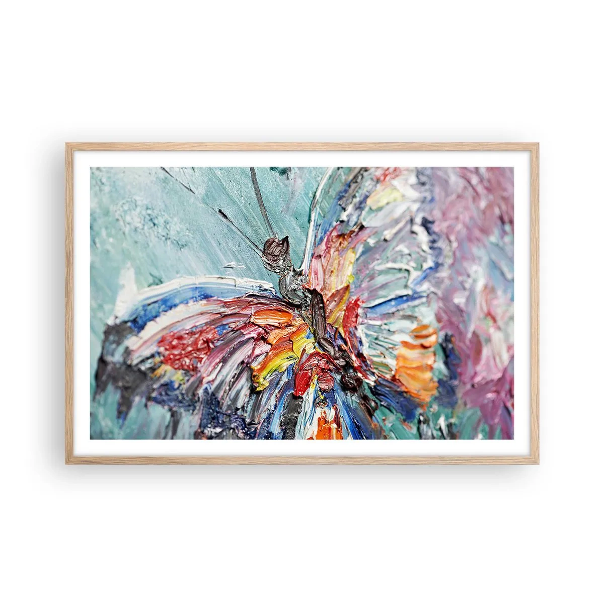 Poster in einem Rahmen aus heller Eiche - Von der Natur gemalt - 91x61 cm
