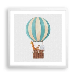 Poster in einem weißen Rahmen - Fantastische Reise - 50x50 cm